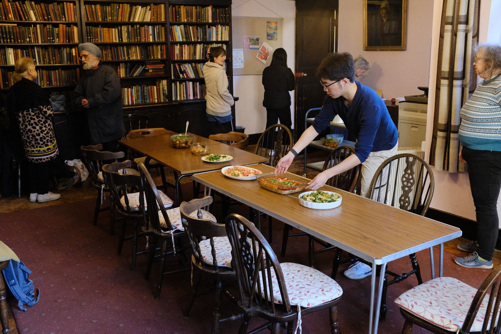 Community members at the hall